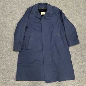 US Military All Weather Coat Mens 38S Blue Removable Liner Poplin Trench
